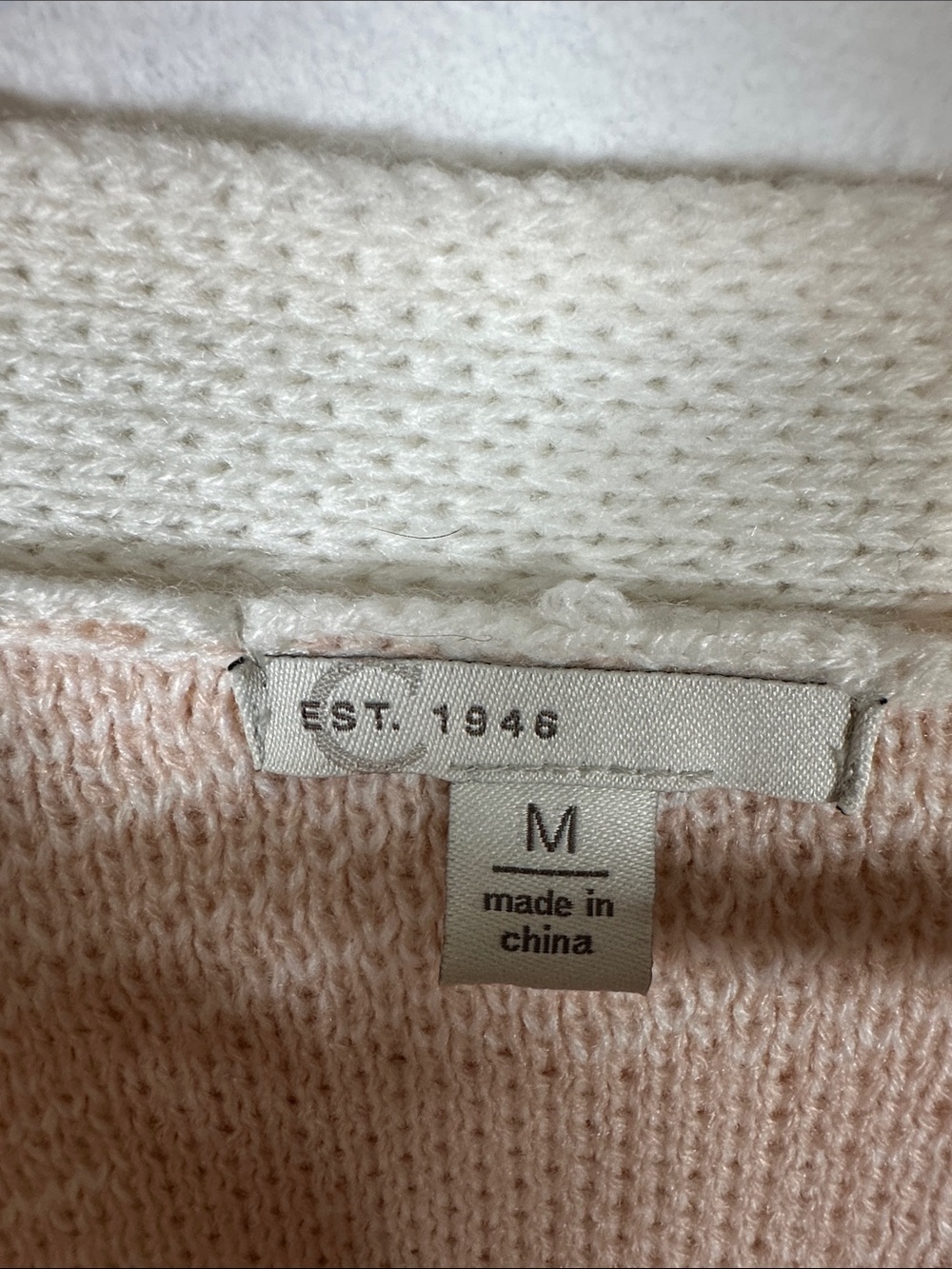 EST. 1948 Buffalo Plaid Button Front Cardigan Sweater Pink & Taupe Women's M - Picture 5 of 9